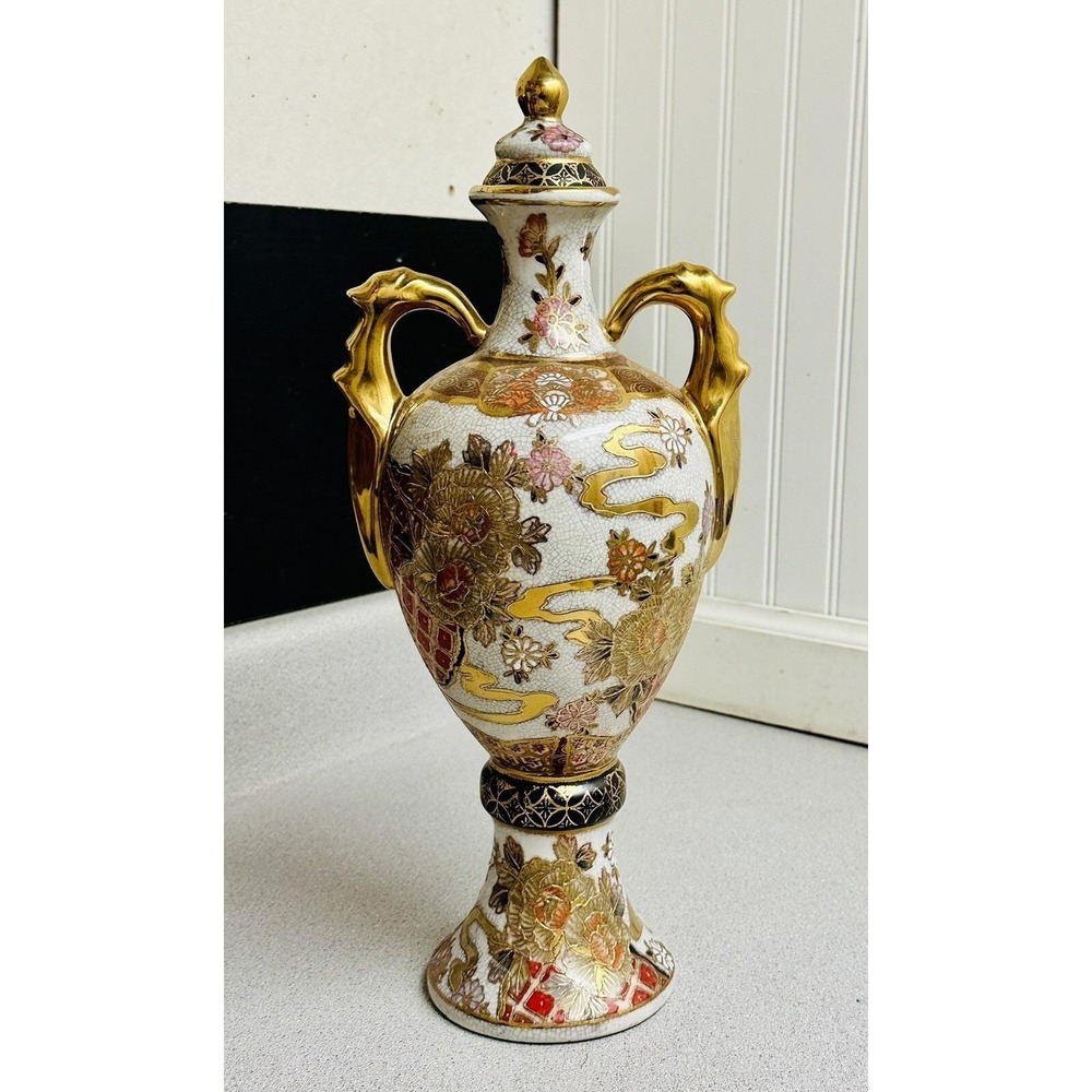 Antique Chinese Qing Dynasty Qianlong Mark Bottle Vase Famille Rose Gilt 16"